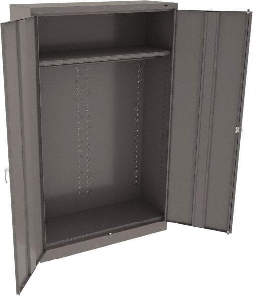Tennsco - 1 Shelf Wardrobe Storage Cabinet - Steel, 48" Wide x 18" Deep x 78" High, Medium Gray - Americas Industrial Supply