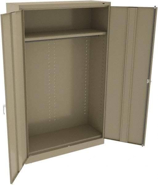 Tennsco - 2 Shelf Wardrobe Storage Cabinet - Steel, 48" Wide x 18" Deep x 78" High, Sand - Americas Industrial Supply