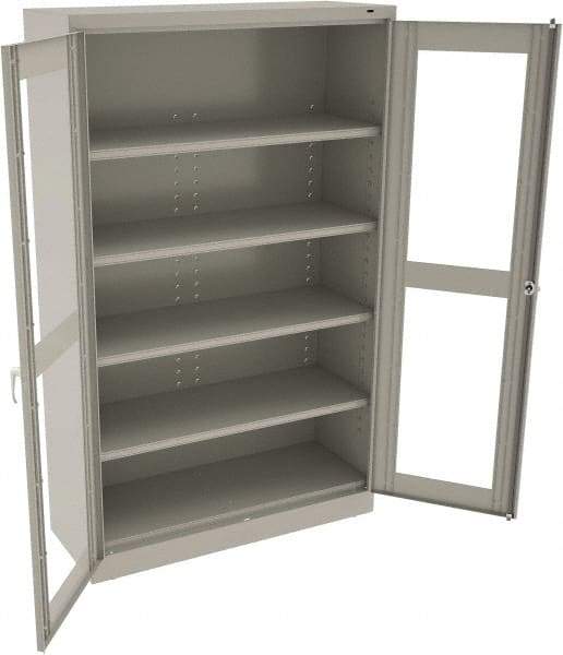 Tennsco - 5 Shelf Visible Storage Cabinet - Steel, 48" Wide x 18" Deep x 78" High, Light Gray - Americas Industrial Supply