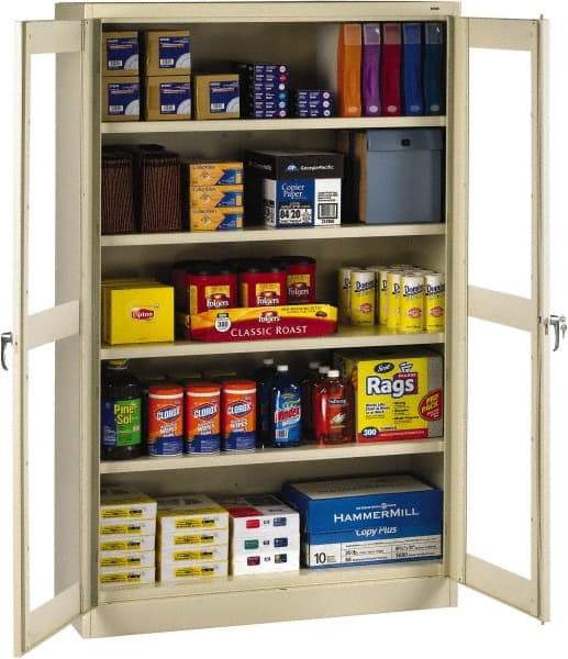 Tennsco - 5 Shelf Visible Storage Cabinet - Steel, 48" Wide x 24" Deep x 78" High, Sand - Americas Industrial Supply