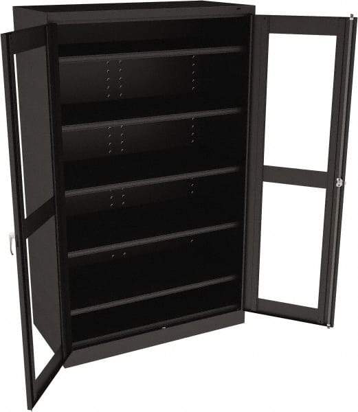 Tennsco - 5 Shelf Visible Storage Cabinet - Steel, 48" Wide x 24" Deep x 78" High, Black - Americas Industrial Supply