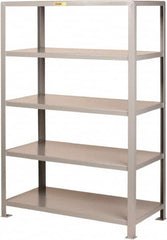 Little Giant - 5 Shelf Starter Heavy-Duty Open Steel Shelving - 2,000 Lb Capacity, 48" Wide x 72" High x 24" Deep, Gray - Americas Industrial Supply