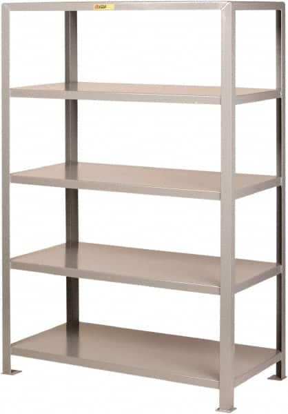Little Giant - 5 Shelf Starter Heavy-Duty Open Steel Shelving - 2,000 Lb Capacity, 72" Wide x 72" High x 36" Deep, Gray - Americas Industrial Supply