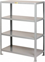 Little Giant - 4 Shelf Starter Open Steel Shelving - 6,000 Lb Capacity, 36" Wide x 72" High x 24" Deep, Gray - Americas Industrial Supply