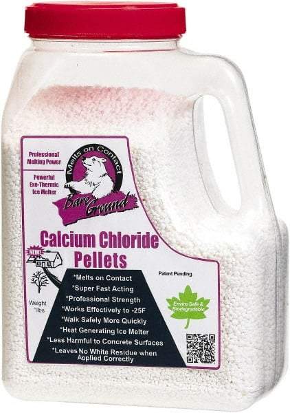 Bare Ground Solutions - 7 Lb Jug Calcium Chloride Pellets - Effective to -20°F - Americas Industrial Supply