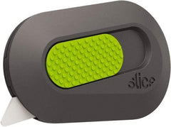 Slice - Retractable Utility Knife - 2-1/2" Blade, Black & Green Rubber Handle, 1 Blade Included - Americas Industrial Supply