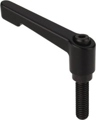 Morton Machine Works - 3/8-16, 3/4" Hub Diam, Die Cast Zinc Stud Type Adjustable Clamping Handle - 1.57" Stud Length, 3.62" OAL, 4.09" High - Americas Industrial Supply