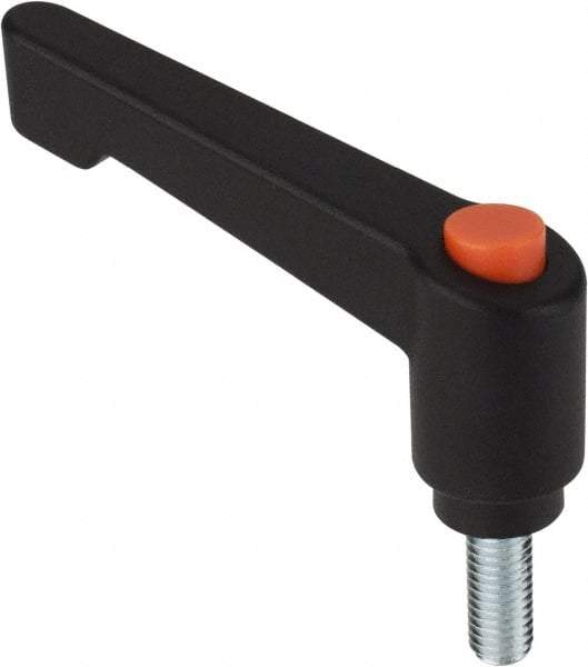 Morton Machine Works - M10, 20mm Hub Diam, Glass Fiber Reinforced Plastic Threaded Stud Adjustable Clamping Handle - 40mm Stud Length, 80mm OAL, 103mm High - Americas Industrial Supply