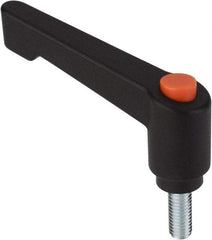 Morton Machine Works - 1/4-20, 0.47" Hub Diam, Glass Fiber Reinforced Plastic Stud Type Adjustable Clamping Handle - 1.18" Stud Length, 1.65" OAL, 2.56" High - Americas Industrial Supply