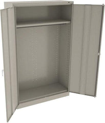 Tennsco - 2 Shelf Wardrobe Storage Cabinet - Steel, 48" Wide x 18" Deep x 78" High, Light Gray - Americas Industrial Supply