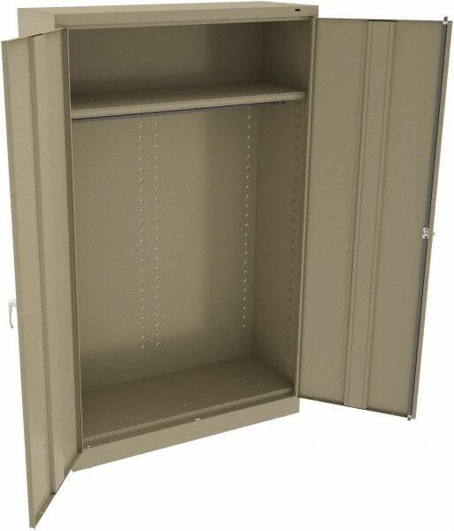 Tennsco - 2 Shelf Wardrobe Storage Cabinet - Steel, 48" Wide x 18" Deep x 78" High, Sand - Americas Industrial Supply
