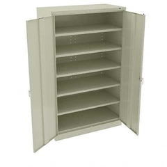 Tennsco - 5 Shelf Locking Storage Cabinet - Steel, 48" Wide x 24" Deep x 78" High, Champagne/Putty - Americas Industrial Supply