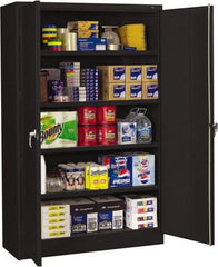 Tennsco - 5 Shelf Locking Storage Cabinet - Steel, 48" Wide x 18" Deep x 78" High, Black - Americas Industrial Supply