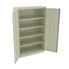 Tennsco - 6 Shelf Wardrobe Storage Cabinet - Steel, 48" Wide x 18" Deep x 78" High, Champagne/Putty - Americas Industrial Supply