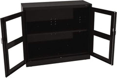 Tennsco - 2 Shelf Visible Storage Cabinet - Steel, 48" Wide x 18" Deep x 42" High, Black - Americas Industrial Supply