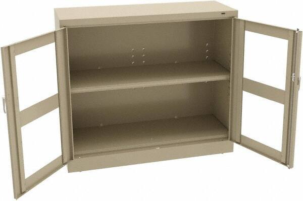 Tennsco - 2 Shelf Visible Storage Cabinet - Steel, 48" Wide x 18" Deep x 42" High, Sand - Americas Industrial Supply