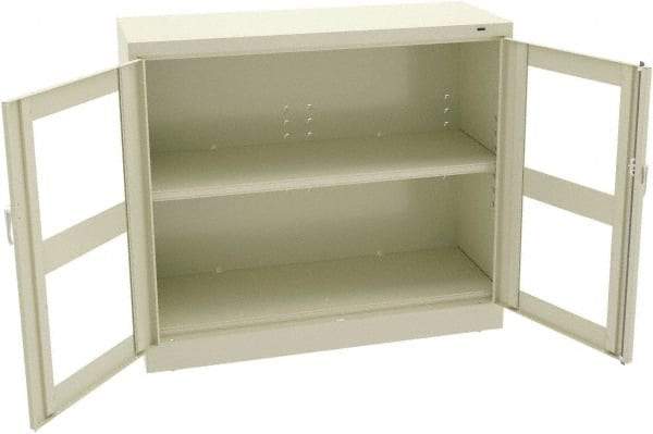 Tennsco - 2 Shelf Visible Storage Cabinet - Steel, 48" Wide x 18" Deep x 42" High, Champagne/Putty - Americas Industrial Supply