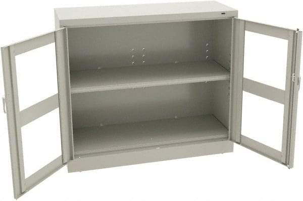 Tennsco - 2 Shelf Visible Storage Cabinet - Steel, 48" Wide x 18" Deep x 42" High, Light Gray - Americas Industrial Supply
