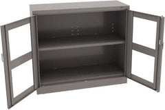 Tennsco - 2 Shelf Visible Storage Cabinet - Steel, 48" Wide x 18" Deep x 42" High, Medium Gray - Americas Industrial Supply