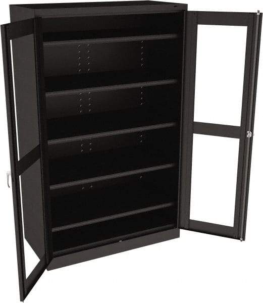 Tennsco - 5 Shelf Visible Storage Cabinet - Steel, 48" Wide x 24" Deep x 78" High, Black - Americas Industrial Supply