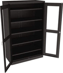 Tennsco - 5 Shelf Visible Storage Cabinet - Steel, 48" Wide x 24" Deep x 78" High, Black - Americas Industrial Supply