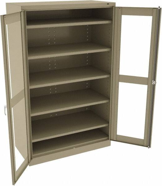 Tennsco - 5 Shelf Visible Storage Cabinet - Steel, 48" Wide x 24" Deep x 78" High, Sand - Americas Industrial Supply