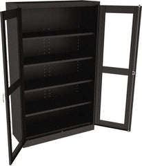 Tennsco - 5 Shelf Visible Storage Cabinet - Steel, 48" Wide x 18" Deep x 78" High, Black - Americas Industrial Supply