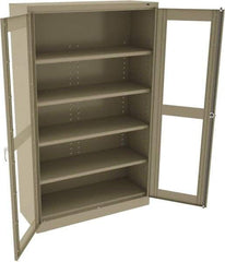 Tennsco - 5 Shelf Visible Storage Cabinet - Steel, 48" Wide x 18" Deep x 78" High, Sand - Americas Industrial Supply