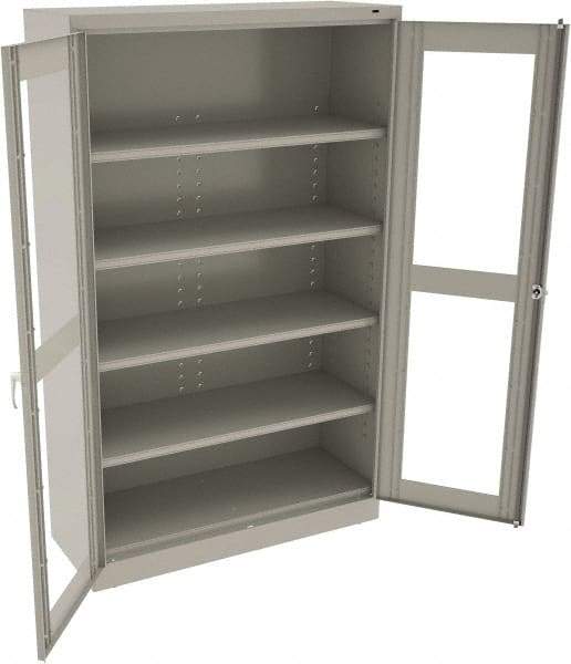Tennsco - 5 Shelf Visible Storage Cabinet - Steel, 48" Wide x 18" Deep x 78" High, Light Gray - Americas Industrial Supply