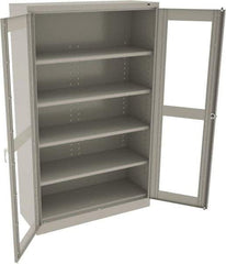 Tennsco - 5 Shelf Visible Storage Cabinet - Steel, 48" Wide x 18" Deep x 78" High, Light Gray - Americas Industrial Supply