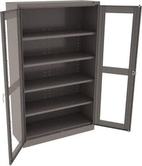 Tennsco - 5 Shelf Visible Storage Cabinet - Steel, 48" Wide x 18" Deep x 78" High, Medium Gray - Americas Industrial Supply