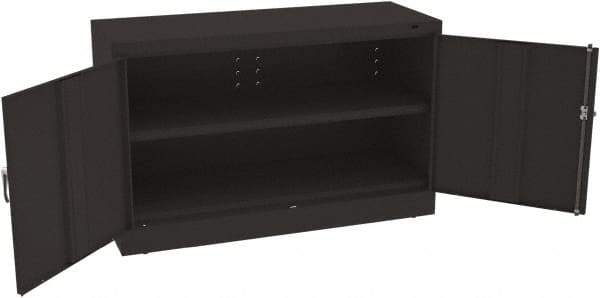 Tennsco - 5 Shelf Locking Storage Cabinet - Steel, 48" Wide x 18" Deep x 30" High, Black - Americas Industrial Supply