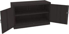 Tennsco - 5 Shelf Locking Storage Cabinet - Steel, 48" Wide x 18" Deep x 30" High, Black - Americas Industrial Supply