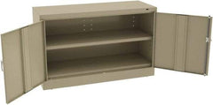 Tennsco - 2 Shelf Locking Storage Cabinet - Steel, 48" Wide x 18" Deep x 30" High, Sand - Americas Industrial Supply