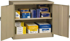 Tennsco - 2 Shelf Locking Storage Cabinet - Steel, 48" Wide x 18" Deep x 42" High, Sand - Americas Industrial Supply