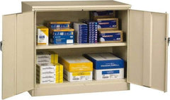Tennsco - 2 Shelf Locking Storage Cabinet - Steel, 48" Wide x 24" Deep x 42" High, Champagne/Putty - Americas Industrial Supply