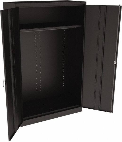 Tennsco - 2 Shelf Wardrobe Storage Cabinet - Steel, 48" Wide x 24" Deep x 78" High, Black - Americas Industrial Supply