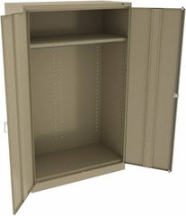 Tennsco - 2 Shelf Wardrobe Storage Cabinet - Steel, 48" Wide x 24" Deep x 78" High, Sand - Americas Industrial Supply