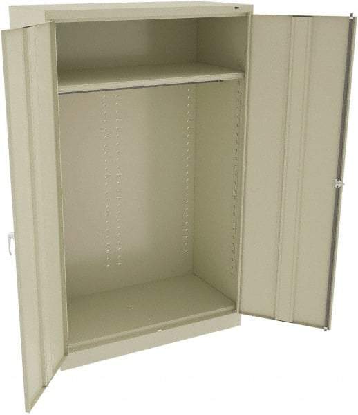 Tennsco - 2 Shelf Wardrobe Storage Cabinet - Steel, 48" Wide x 24" Deep x 78" High, Champagne/Putty - Americas Industrial Supply