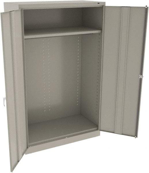 Tennsco - 2 Shelf Wardrobe Storage Cabinet - Steel, 48" Wide x 24" Deep x 78" High, Light Gray - Americas Industrial Supply