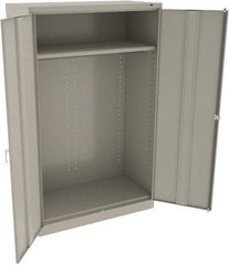 Tennsco - 2 Shelf Wardrobe Storage Cabinet - Steel, 48" Wide x 24" Deep x 78" High, Light Gray - Americas Industrial Supply