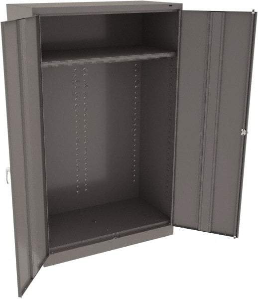 Tennsco - 2 Shelf Wardrobe Storage Cabinet - Steel, 48" Wide x 24" Deep x 78" High, Medium Gray - Americas Industrial Supply