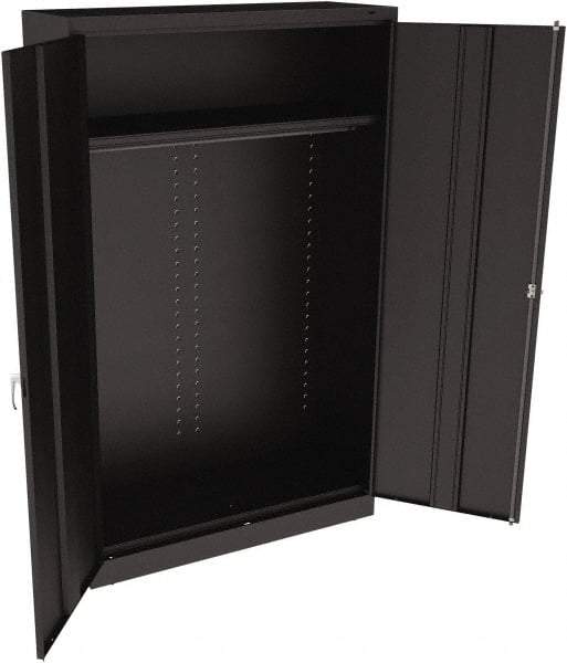 Tennsco - 2 Shelf Wardrobe Storage Cabinet - Steel, 48" Wide x 18" Deep x 78" High, Black - Americas Industrial Supply