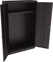 Tennsco - 2 Shelf Wardrobe Storage Cabinet - Steel, 48" Wide x 18" Deep x 78" High, Black - Americas Industrial Supply