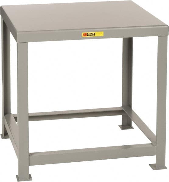 Little Giant - 30 Wide x 16" Deep x 30" High, 7 Gauge Steel Heavy-Duty Machine Table - Fixed Legs, Gray - Americas Industrial Supply