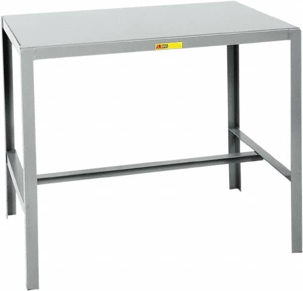Little Giant - 24 Wide x 18" Deep x 24" High, Steel Machine Work Table - Straight Edge, Fixed Legs, Gray - Americas Industrial Supply