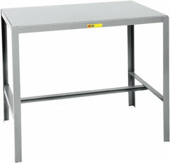 Little Giant - 36 Wide x 24" Deep x 36" High, Steel Machine Work Table - Straight Edge, Fixed Legs, Gray - Americas Industrial Supply