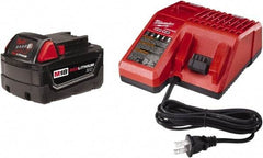 Milwaukee Tool - 18 Volt, 1 Battery Lithium-Ion Power Tool Charger - Battery Included - Americas Industrial Supply