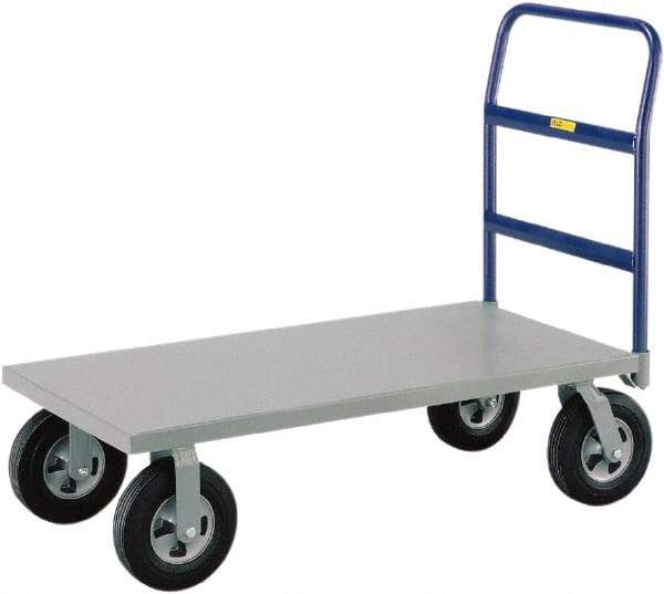 Little Giant - 1,500 Lb Capacity Steel Platform Truck - Steel Deck, 30" OAW, 48" Platform Length, Solid Rubber Casters - Americas Industrial Supply