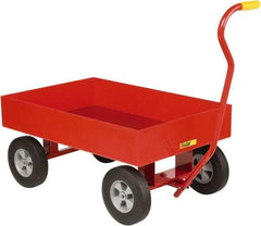 Little Giant - 1,200 Lb Capacity Steel 6 Inch Deep Steel Wagon Truck - Steel Deck, 24" OAW, Solid Rubber Casters - Americas Industrial Supply